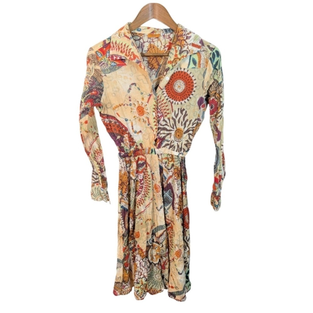 Roberta Freymann Boho Patchwork Dress Small Cottagecore Artsy - Picture 8 of 8